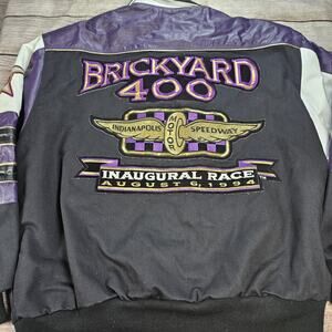 Vintage 90’s JH Brickyard 400 Leather Sleeve Jacket Size Large Rare 1994